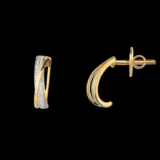 14K Yellow Gold Diamond Earrings - 0.17ct SI-IJ
