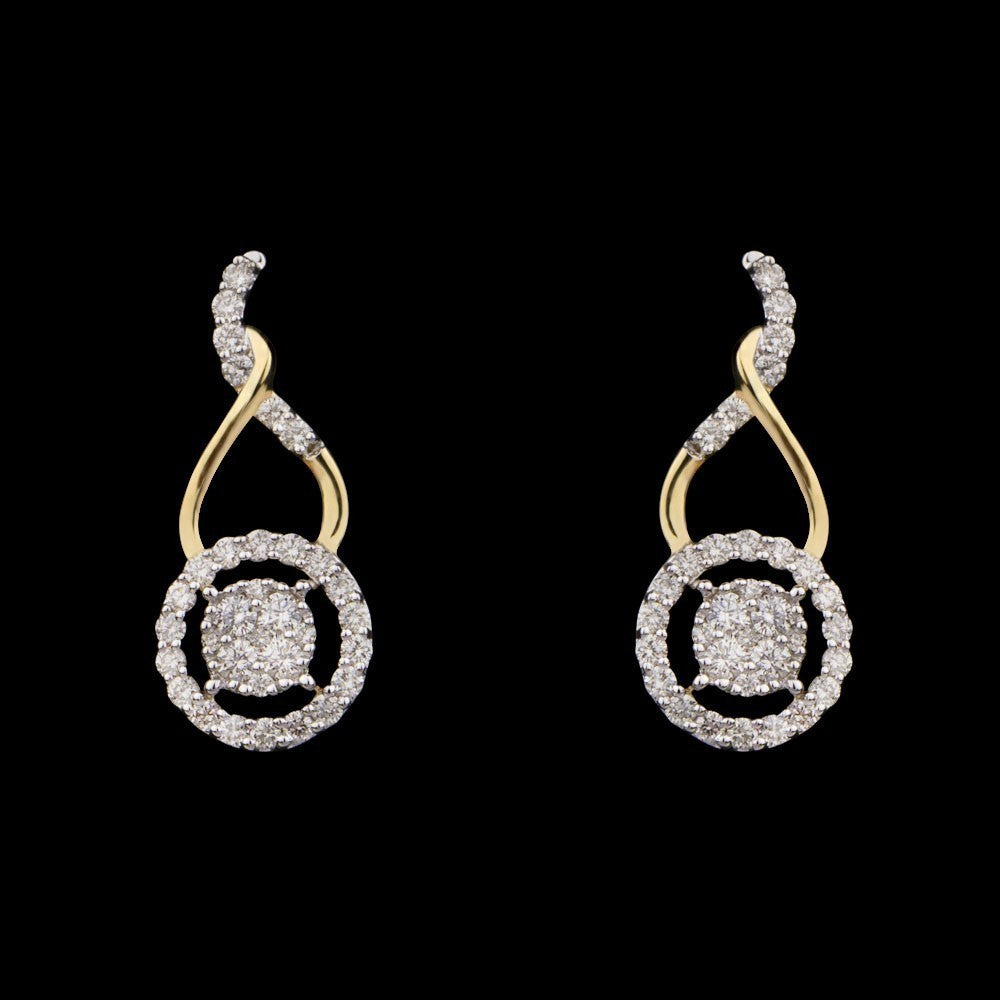 14K Yellow Gold Diamond Earrings - 0.44ct VVS-VS-IJ