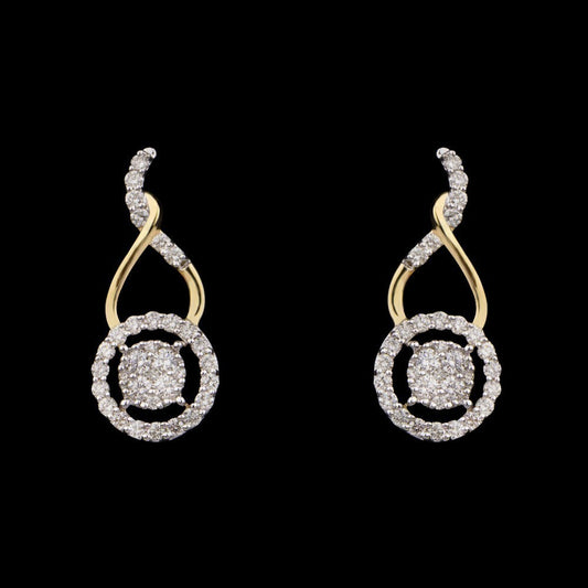 14K Yellow Gold Diamond Earrings - 0.44ct VVS-VS-IJ