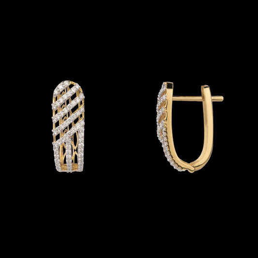 14K Yellow Gold Diamond Earrings - 0.59ct SI-IJ