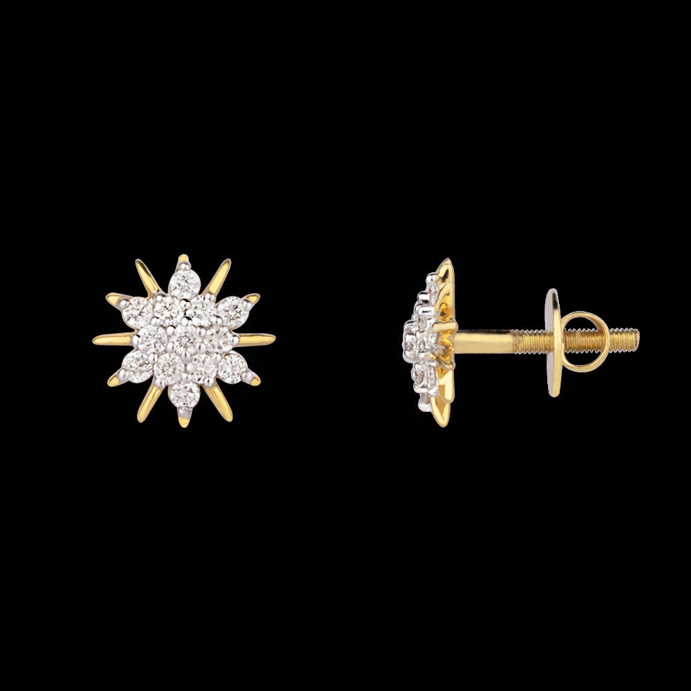 14K Yellow Gold Diamond Earrings - 0.32ct VVS-VS-HI