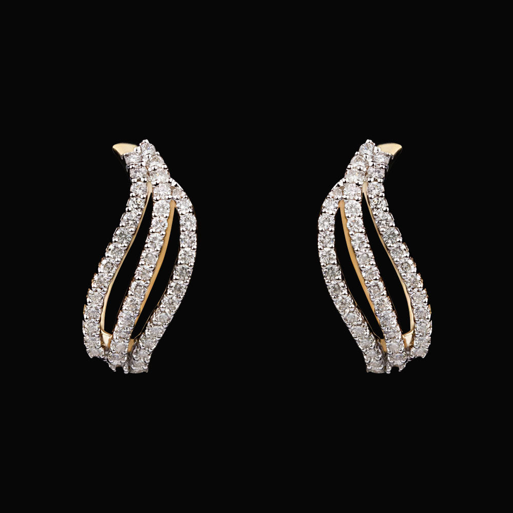 18K Yellow Gold Diamond Earrings - 0.42ct VVS-VS-GH