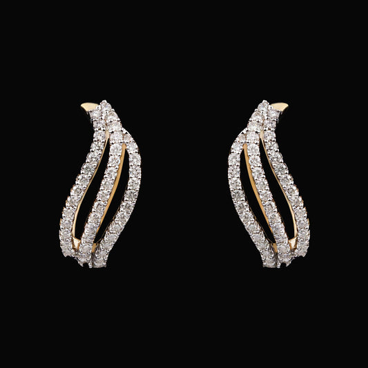 18K Yellow Gold Diamond Earrings - 0.42ct VVS-VS-GH