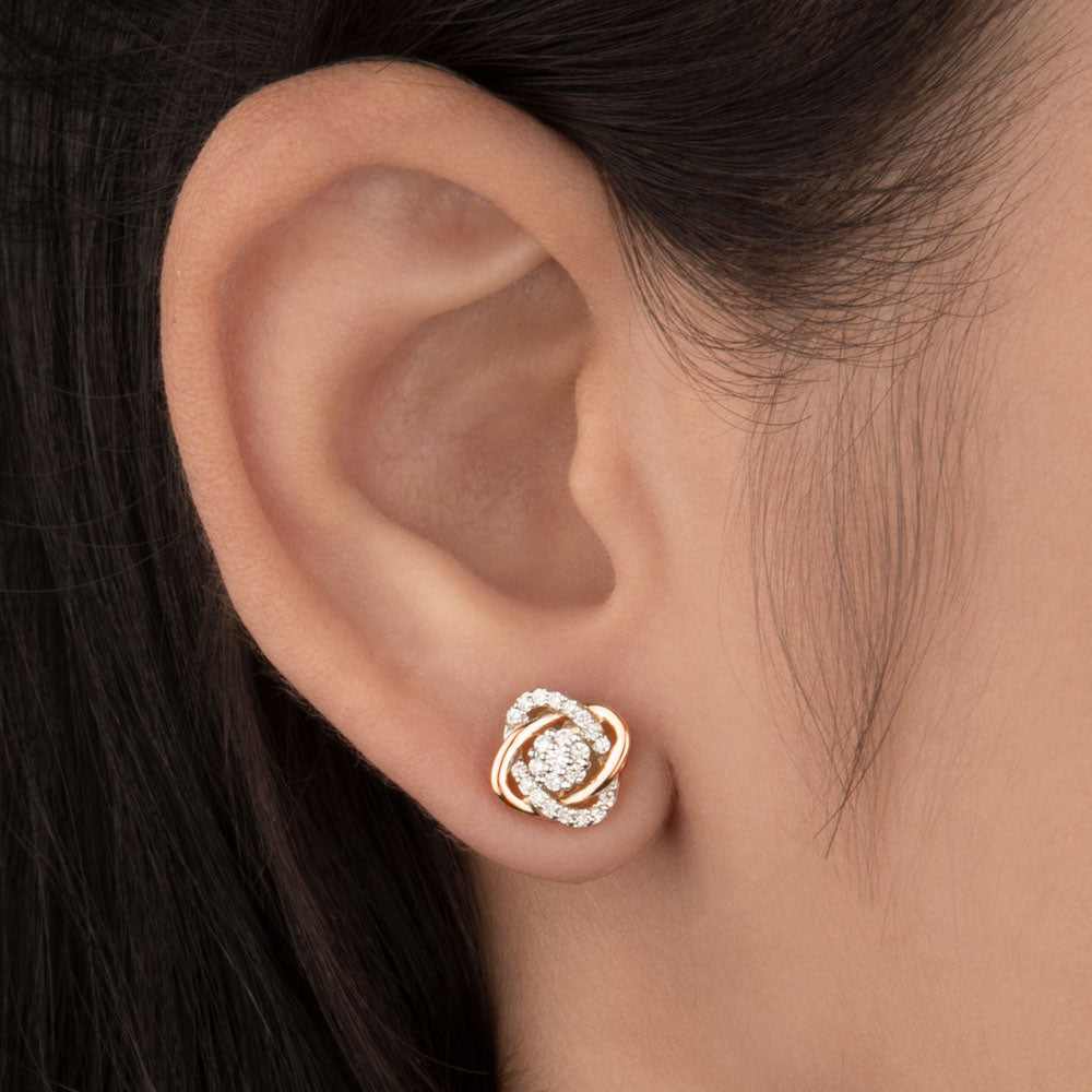 14K Yellow Gold Diamond Earrings - 0.31ct SI-HI