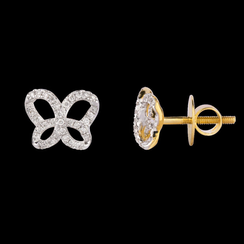 14K Yellow Gold Diamond Earrings - 0.24ct SI-HI