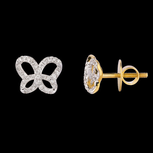 14K Yellow Gold Diamond Earrings - 0.24ct SI-HI