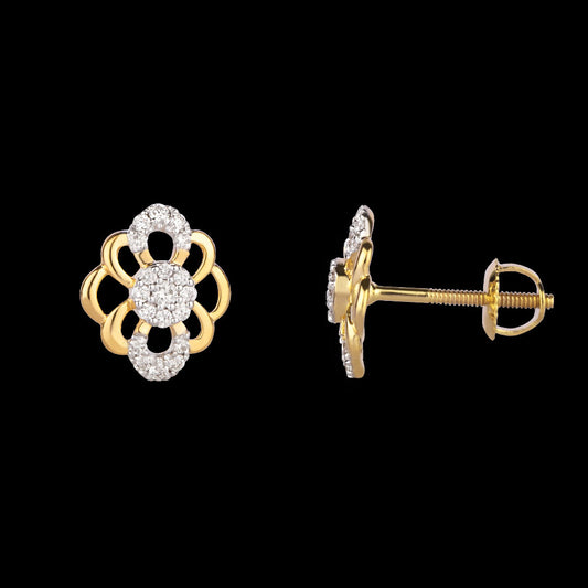 14K Yellow Gold Diamond Earrings - 0.18ct VVS-VS-HI
