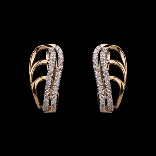 14K Yellow Gold Diamond Earrings - 0.42ct SI-IJ