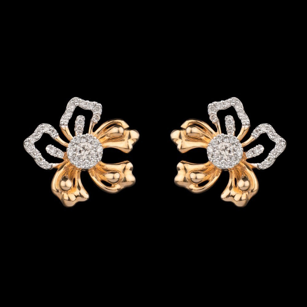 18K Yellow Gold Diamond Earrings - 0.458ct VVS-VS-GH