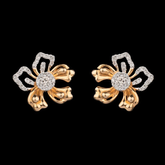 18K Yellow Gold Diamond Earrings - 0.458ct VVS-VS-GH