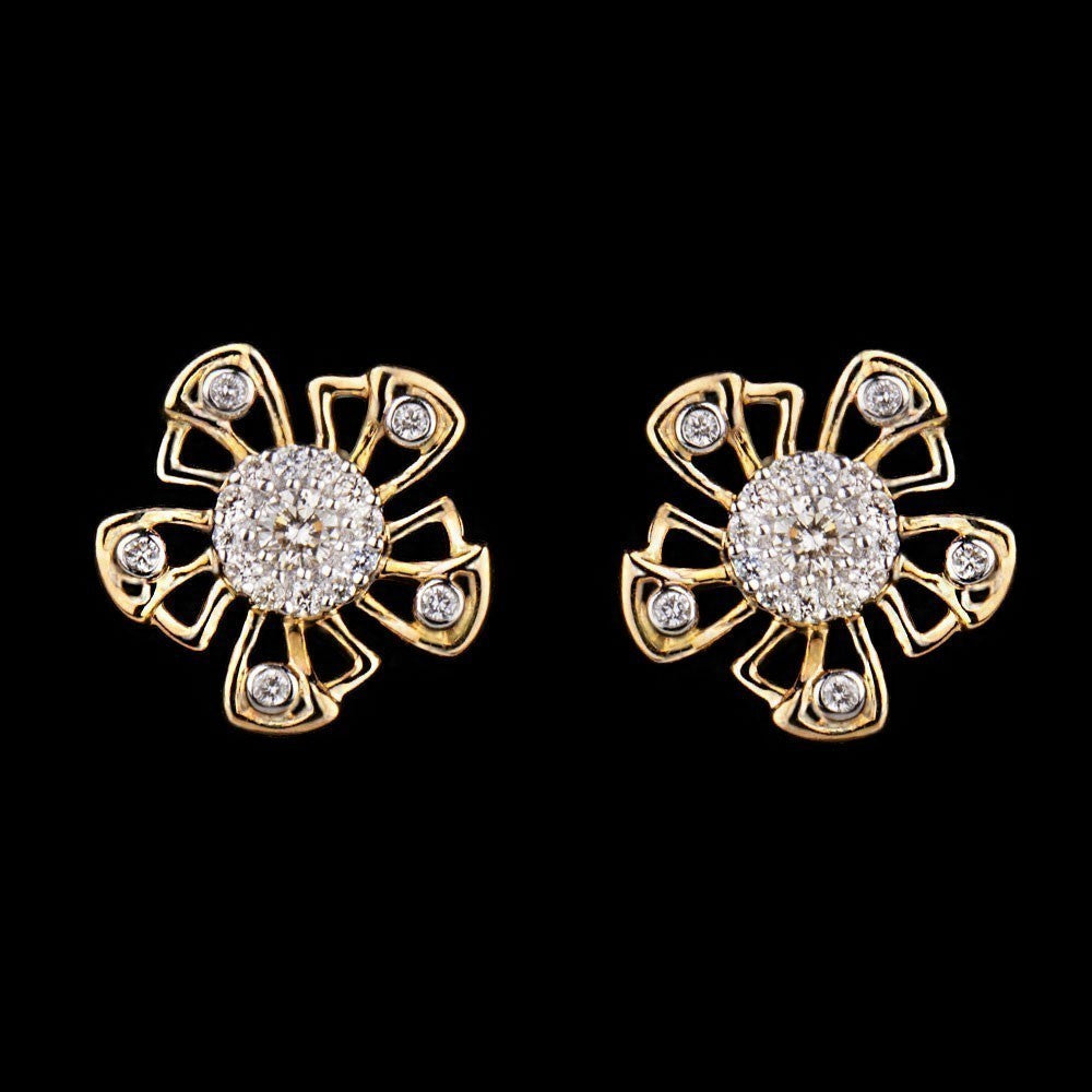 18K Yellow Gold Diamond Earrings - 0.25ct SI-HI