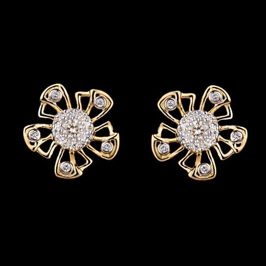 18K Yellow Gold Diamond Earrings - 0.25ct SI-HI