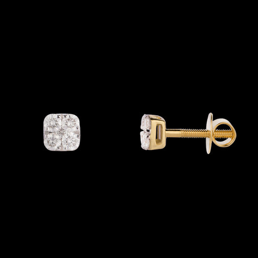 14K Yellow Gold Diamond Earrings - 0.22ct VVS-VS-HI