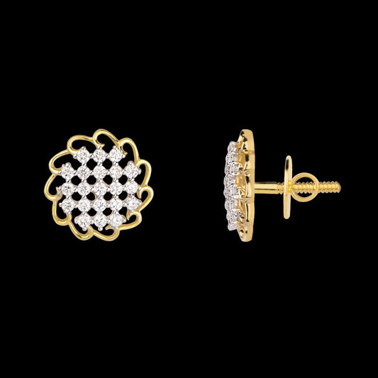 14K Yellow Gold Diamond Earrings - 0.48ct VVS-VS-HI
