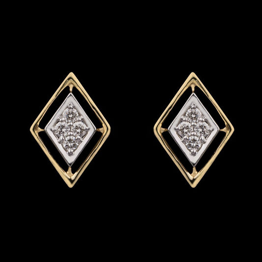 14K Yellow Gold Diamond Earrings - 0.15ct VVS-VS-IJ