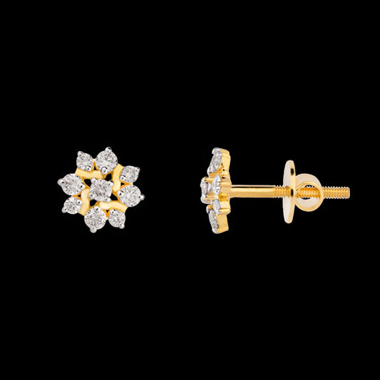 14K Yellow Gold Diamond Earrings - 0.42ct VS-HI