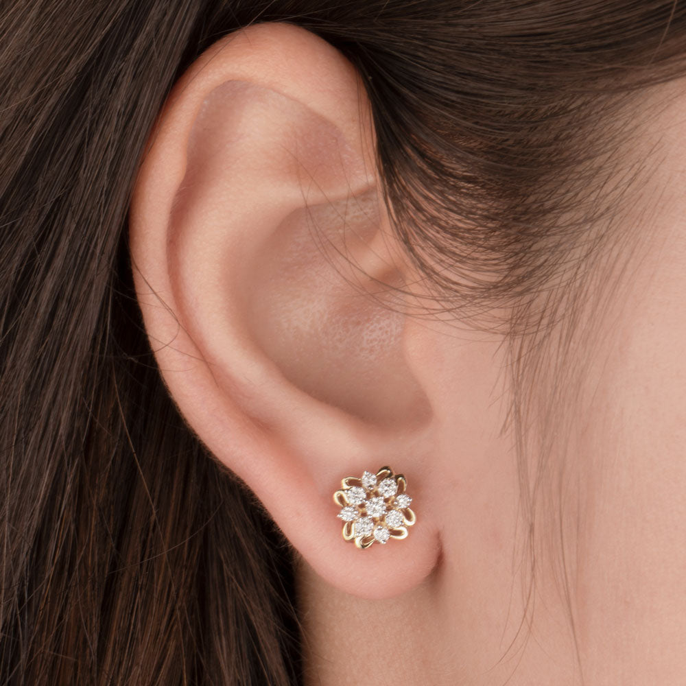 14K Rose Gold Diamond Earrings - 0.37ct VVS-VS-HI