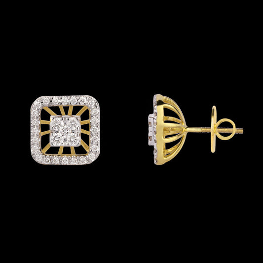 14K Yellow Gold Diamond Earrings - 0.61ct VVS-VS-HI