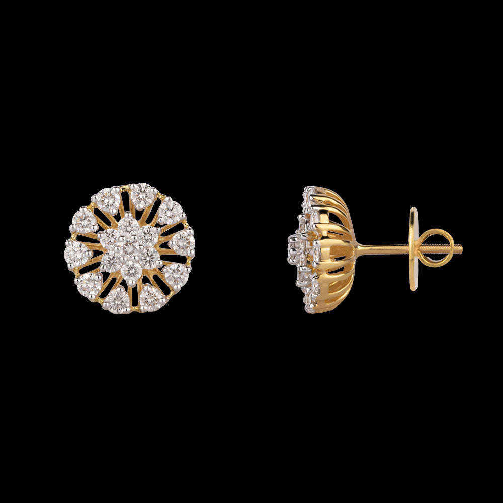 14K Yellow Gold Diamond Earrings - 1.04ct VVS-VS-HI