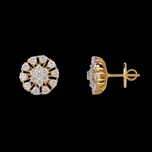 14K Yellow Gold Diamond Earrings - 1.04ct VVS-VS-HI