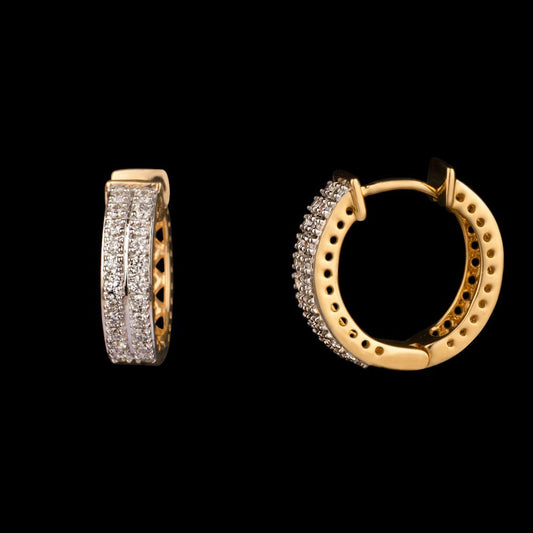 14K Yellow Gold Diamond Earrings - 0.46ct VVS-VS-IJ