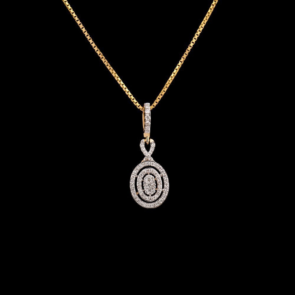 18K Yellow Gold Diamond Pendant - 0.25ct VS-FG