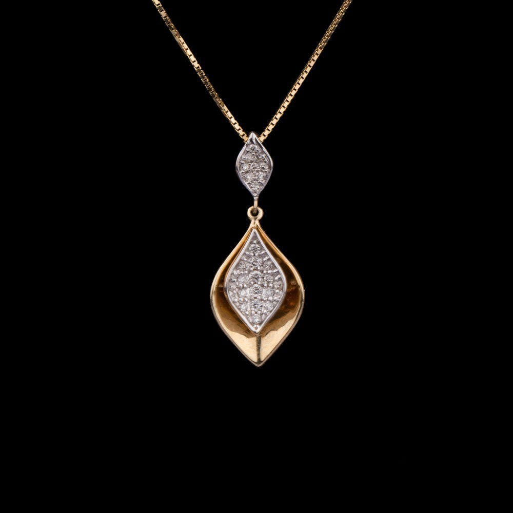 14K Yellow Gold Diamond Pendant - 0.21ct SI-HI