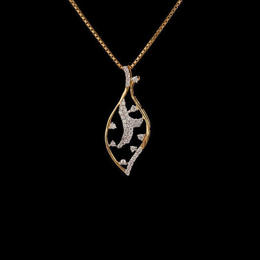 14K Yellow Gold Diamond Pendant - 0.25ct VVS-VS-GH