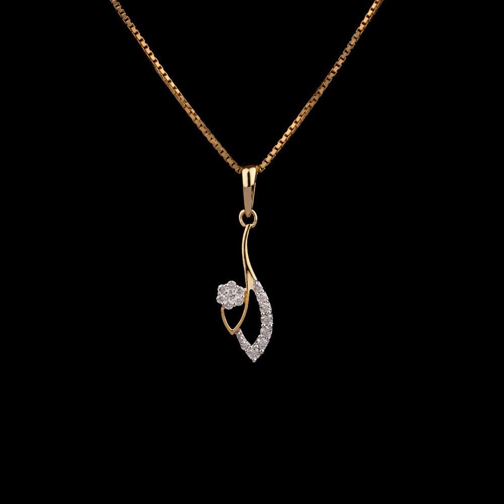 14K Yellow Gold Diamond Pendant - 0.15ct VVS-VS-IJ