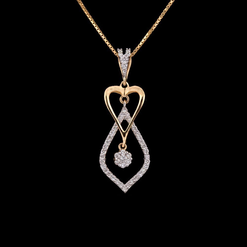 14K Yellow Gold Diamond Pendant - 0.29ct SI-HI