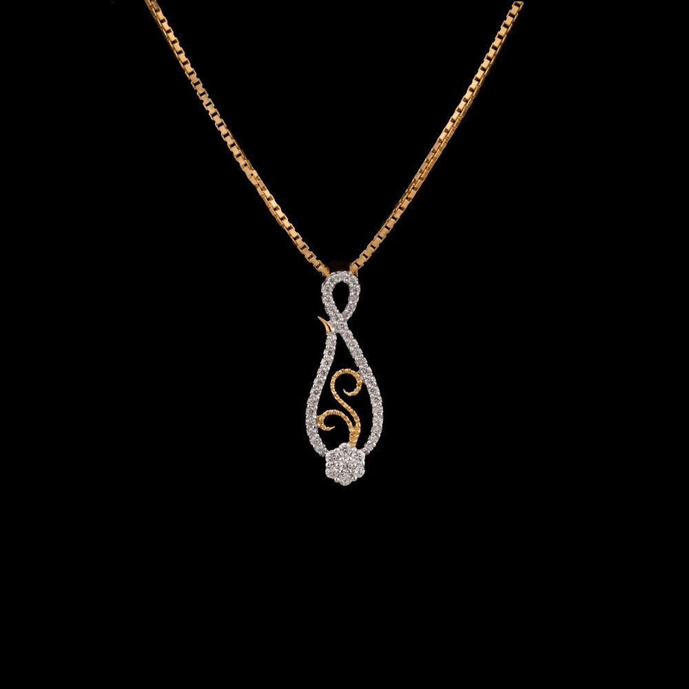 14K Yellow Gold Diamond Pendant - 0.14ct VVS-VS-IJ