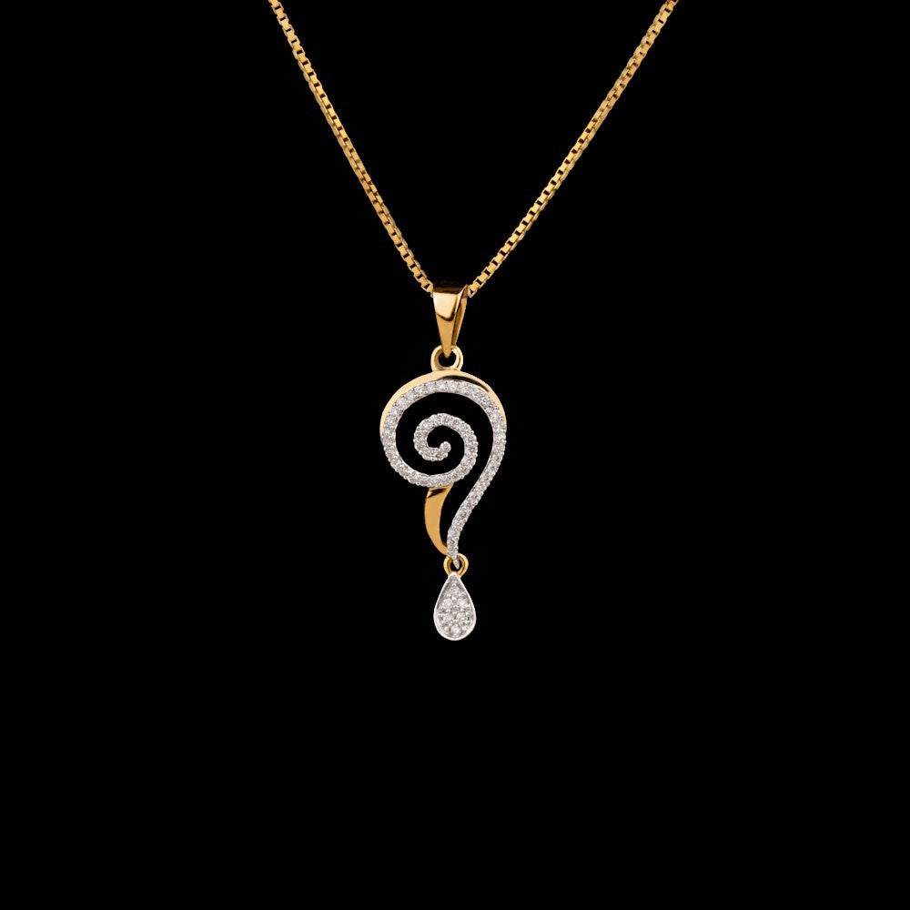 14K Yellow Gold Diamond Pendant - 0.2ct VS-GH