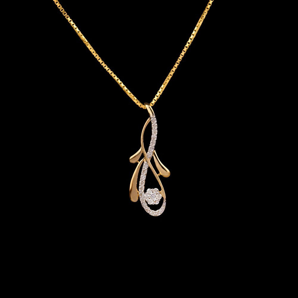 14K Yellow Gold Diamond Pendant - 0.21ct VVS-VS-HI