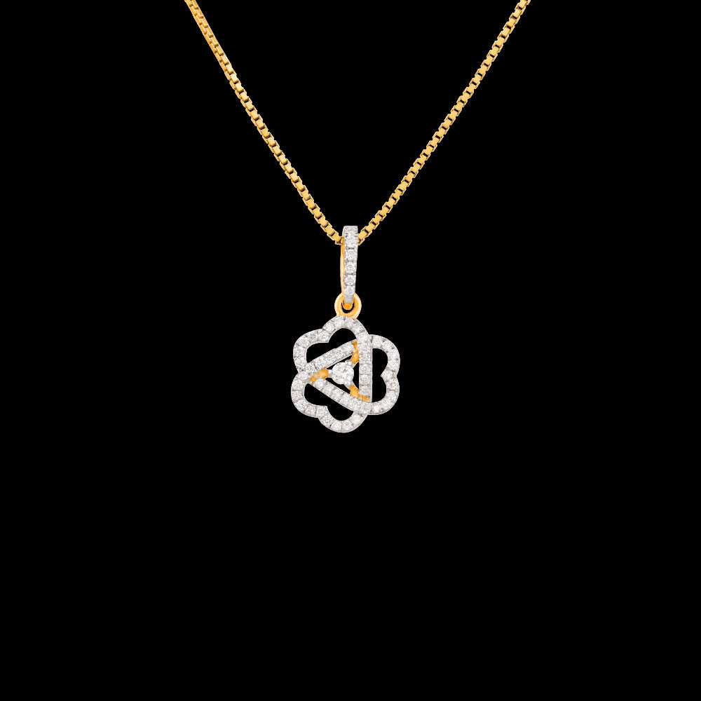 18K Yellow Gold Diamond Pendant - 0.231ct VVS-FG