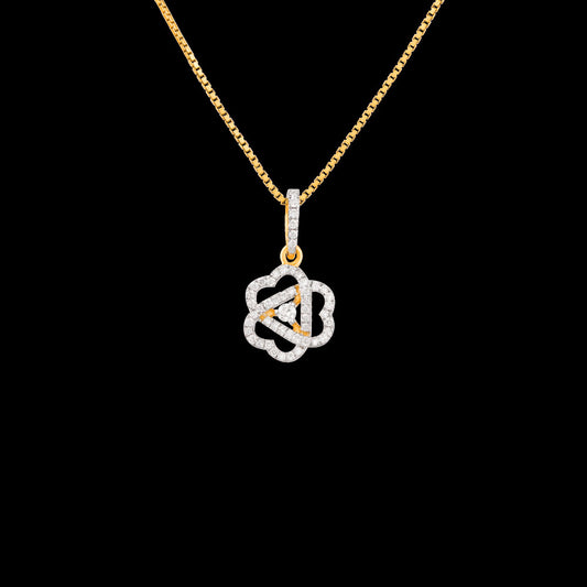 18K Yellow Gold Diamond Pendant - 0.231ct VVS-FG