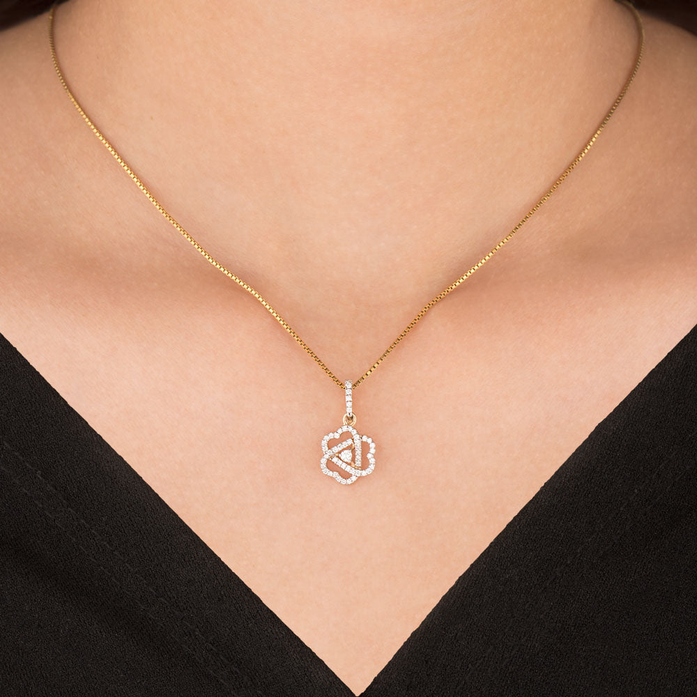 18K Yellow Gold Diamond Pendant - 0.231ct VVS-FG