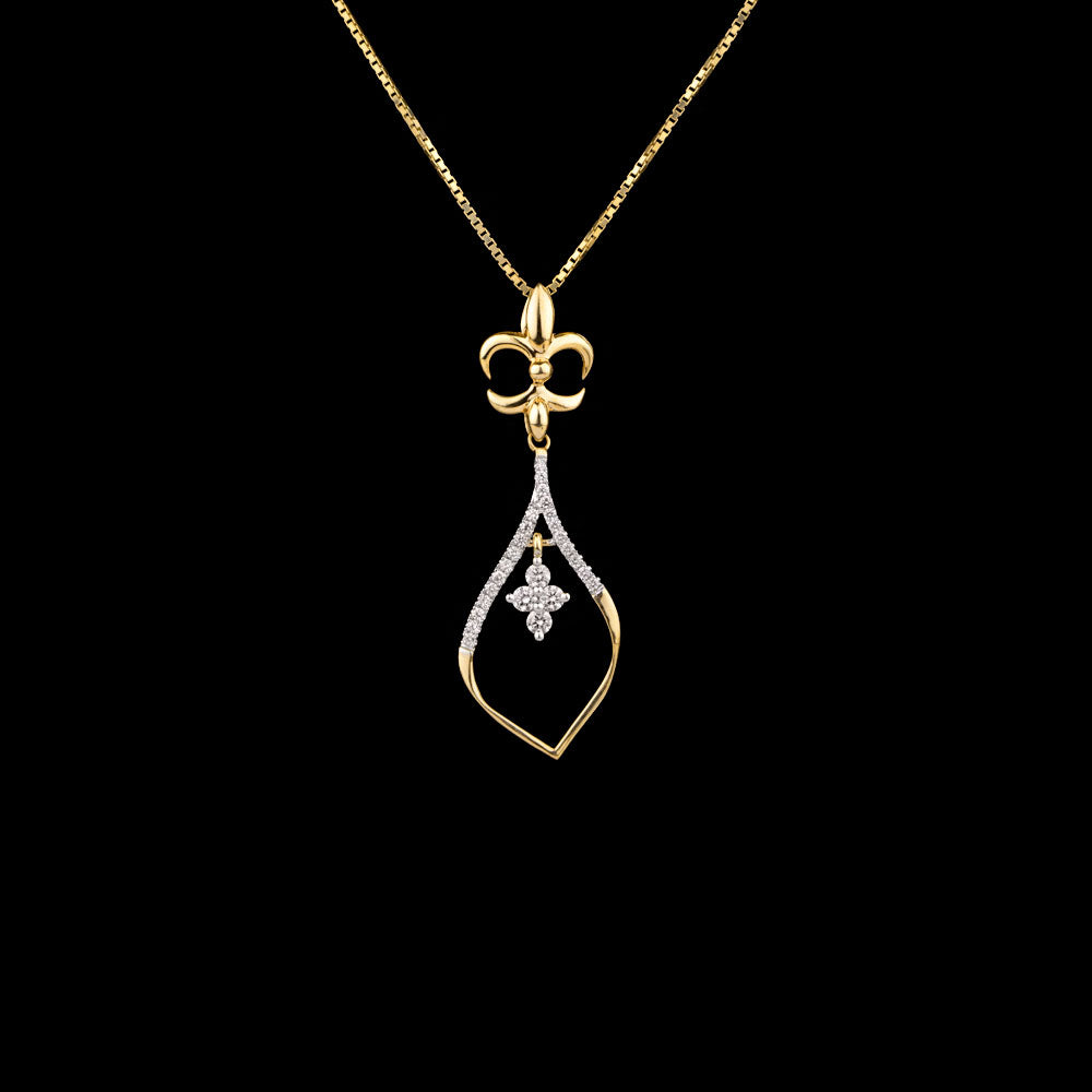 14K Yellow Gold Diamond Pendant - 0.25ct SI-HI