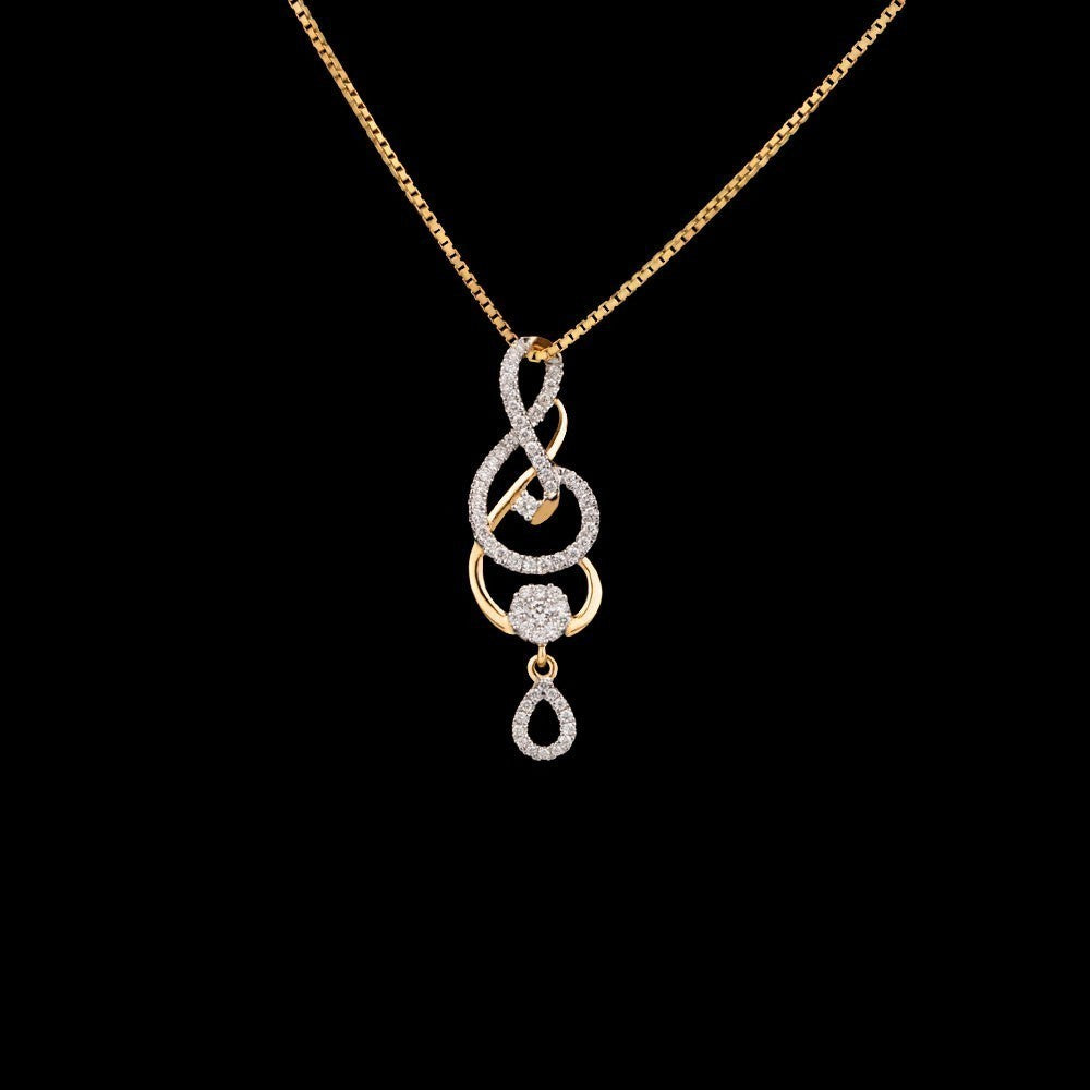 14K Yellow Gold Diamond Pendant - 0.28ct VVS-VS-GH