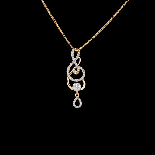 14K Yellow Gold Diamond Pendant - 0.28ct VVS-VS-GH