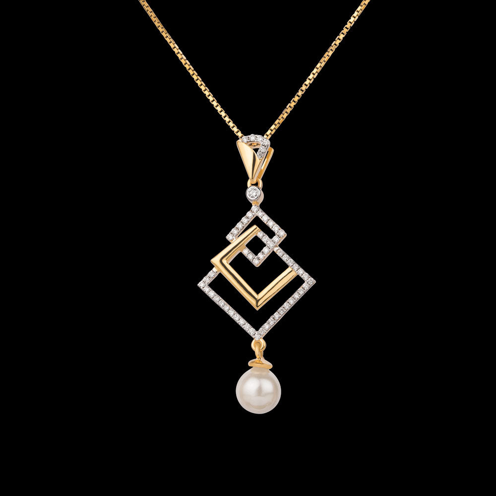 18K Yellow Gold Diamond Pendant - 0.325ct VVS-VS-GH with Colour Stones