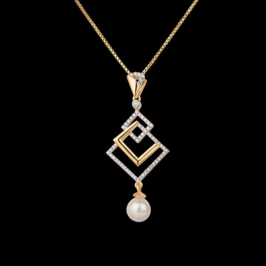 18K Yellow Gold Diamond Pendant - 0.325ct VVS-VS-GH with Colour Stones