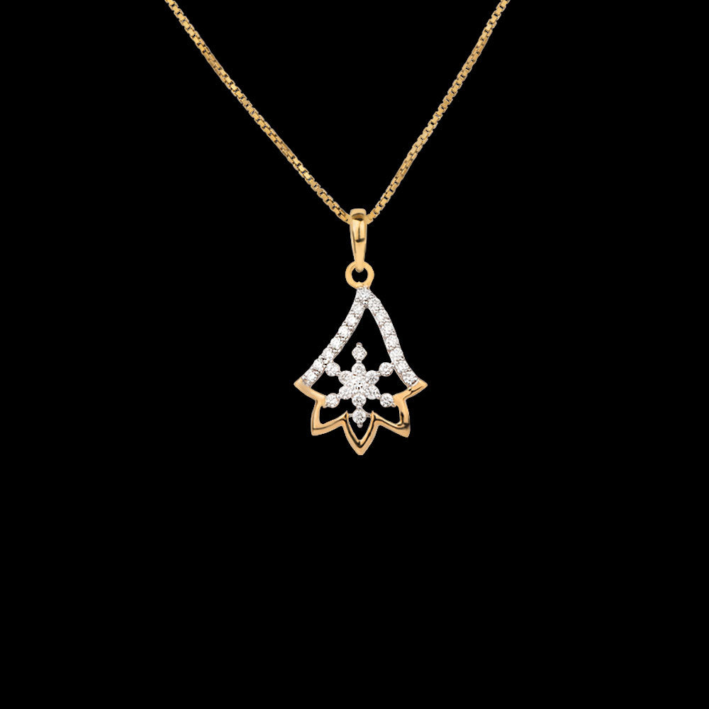 14K Yellow Gold Diamond Pendant - 0.36ct VVS-VS-HI