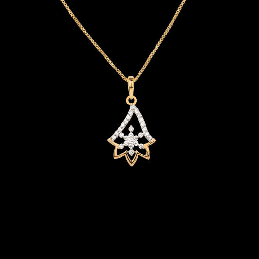 14K Yellow Gold Diamond Pendant - 0.36ct VVS-VS-HI