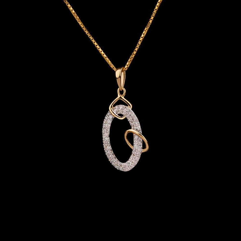 14K Yellow Gold Diamond Pendant - 0.36ct VVS-VS-IJ