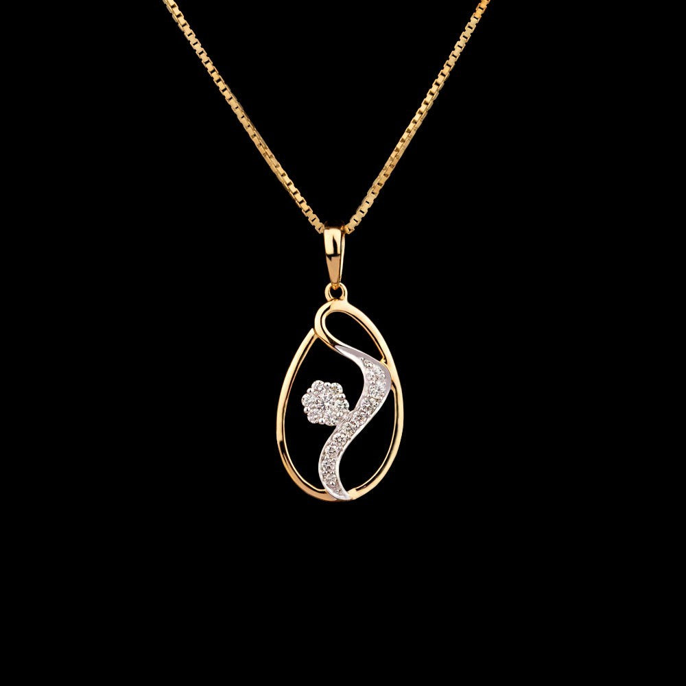 14K Yellow Gold Diamond Pendant - 0.2ct VVS-VS-IJ