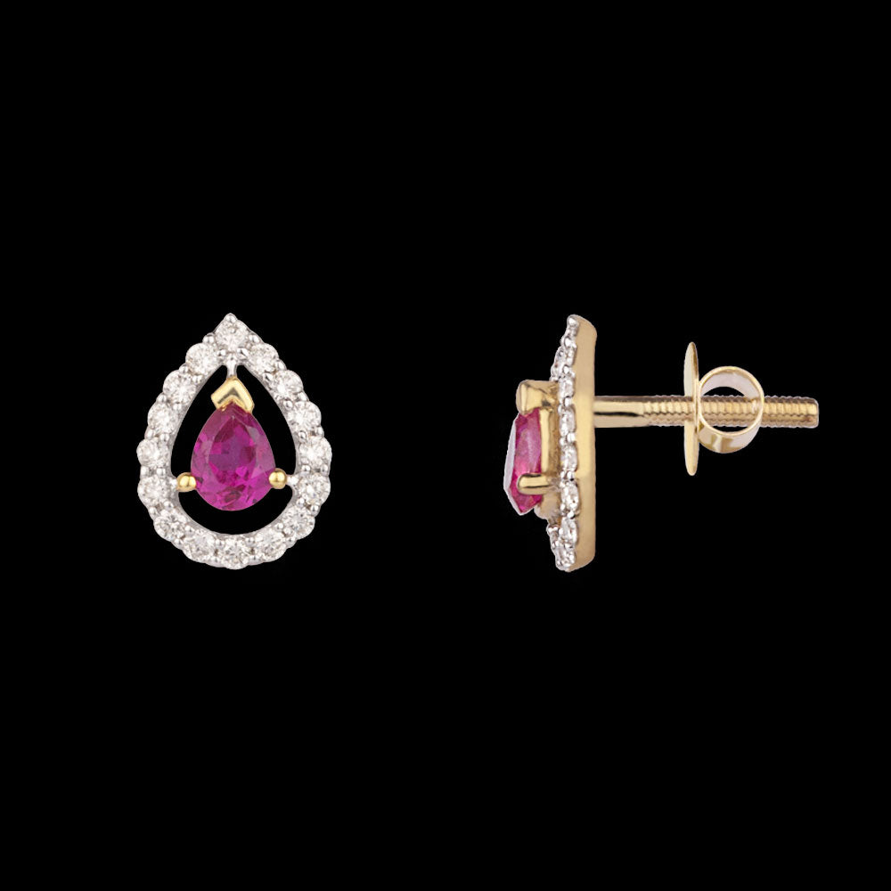 14K Yellow Gold Diamond Jewellery - 0.24ct VVS-VS-IJ with Colour Stones