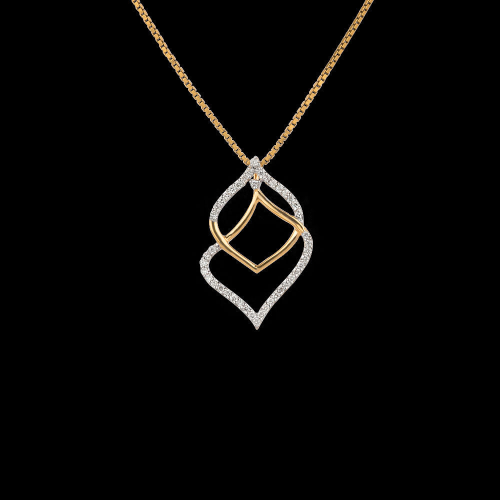 18K Yellow Gold Diamond Pendant - 0.2ct VVS-VS-GH