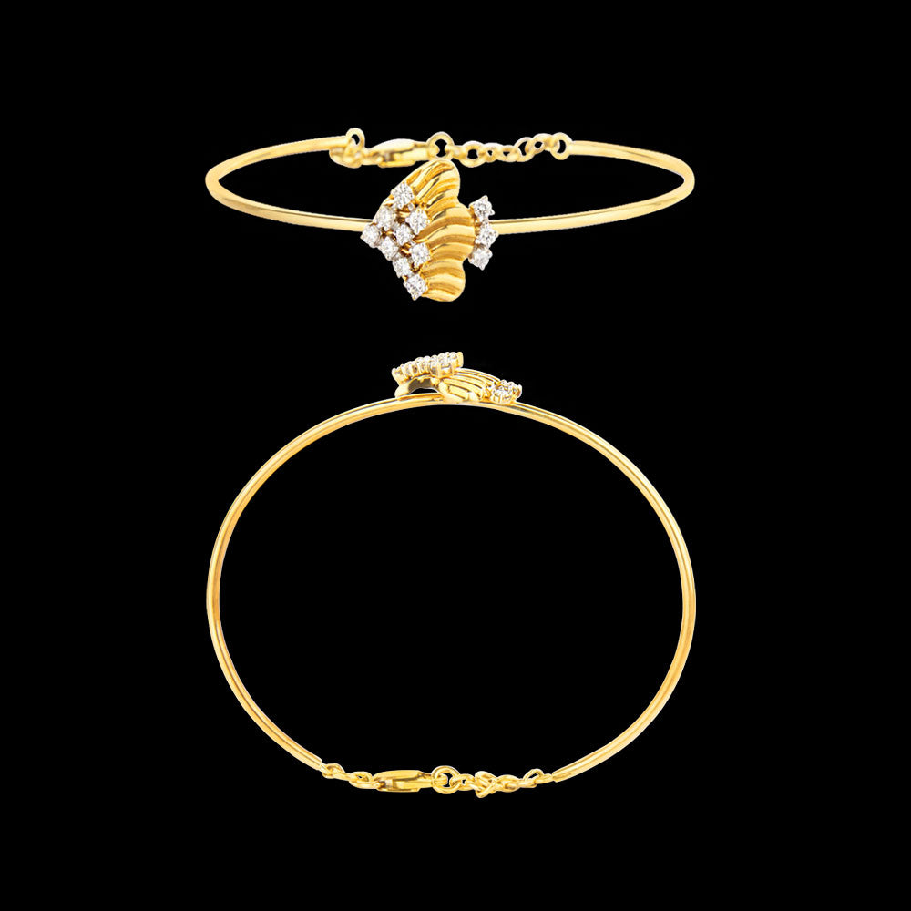 14K Yellow Gold Diamond Kada - 0.37ct VS-GH