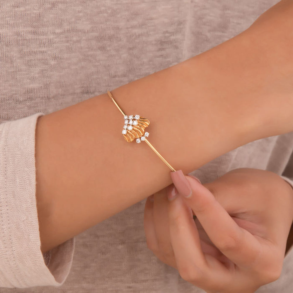 14K Yellow Gold Diamond Kada - 0.37ct VS-GH