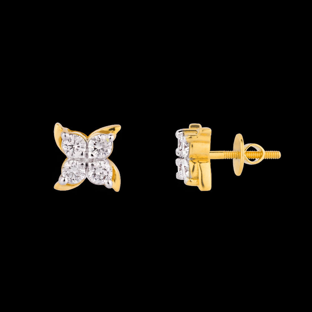 18K Yellow Gold Diamond Earrings - 0.29ct VVS-VS-GH